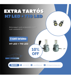 H7 LED+extra tartós T10 LED csomag